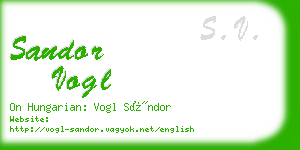 sandor vogl business card